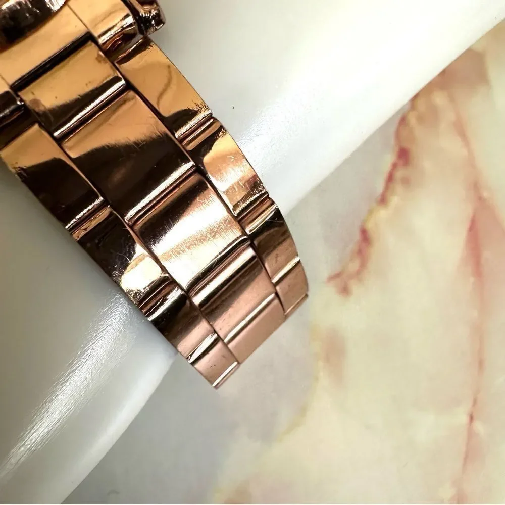 Geneva rose gold tone  rhinestone Watch